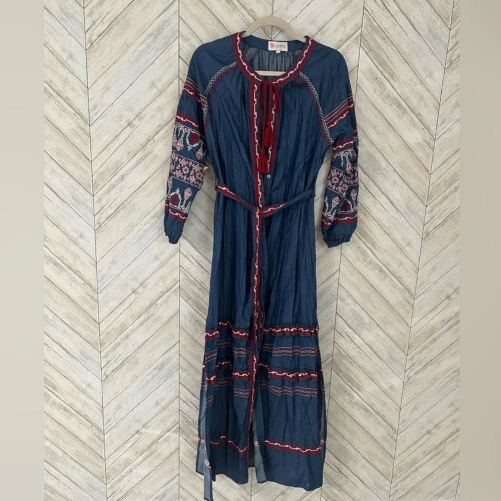 L’Atiste embroidered chambray maxi dress - Picture 2 of 12